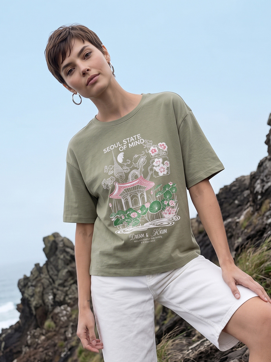The Roadster Life Co. Relaxed Fit Graphic Printed Pure Cotton T-shirt