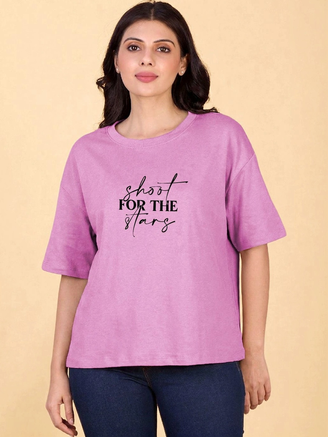 LYRA Women Typography Printed Drop-Shoulder Sleeves Anti Odour T-shirt