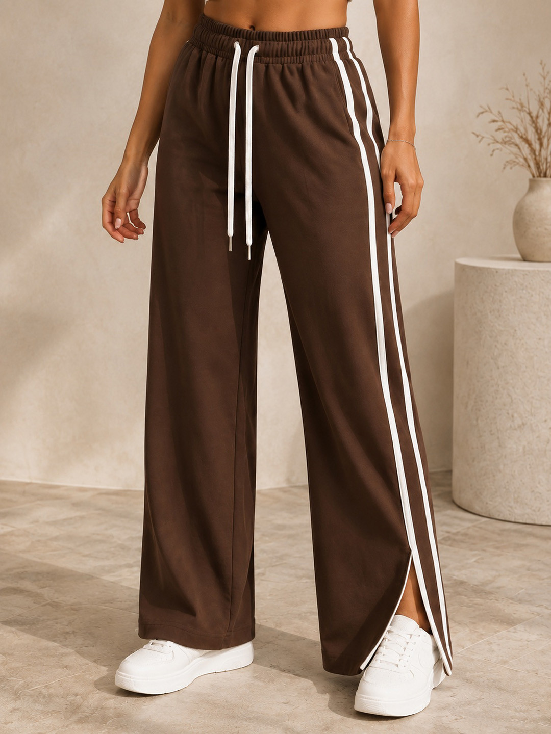 GENZILOOKS Women Striped Tailored High-Rise Trousers