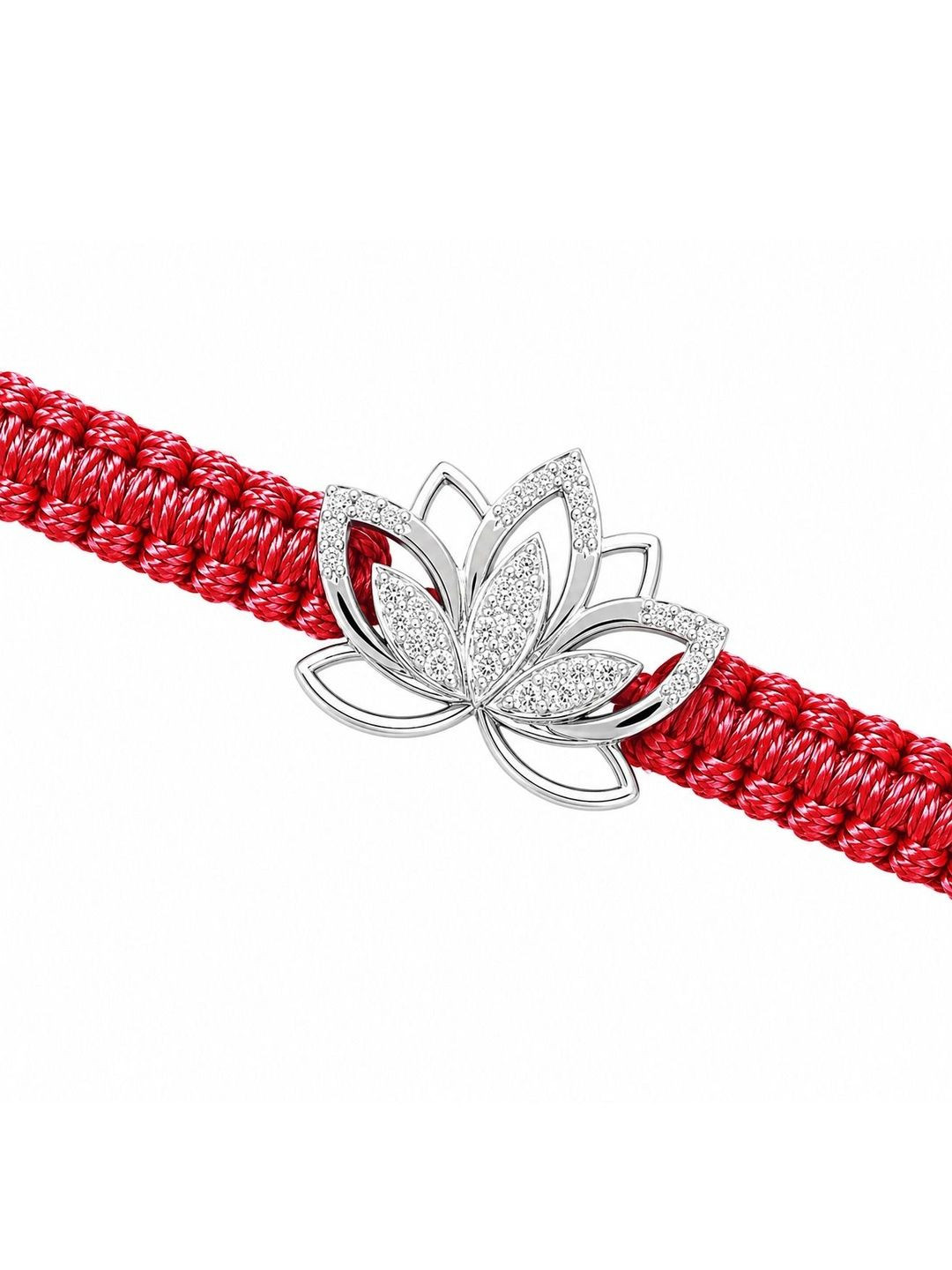 Nishani 925 Silver Lotus Pendant Thread Rakhi