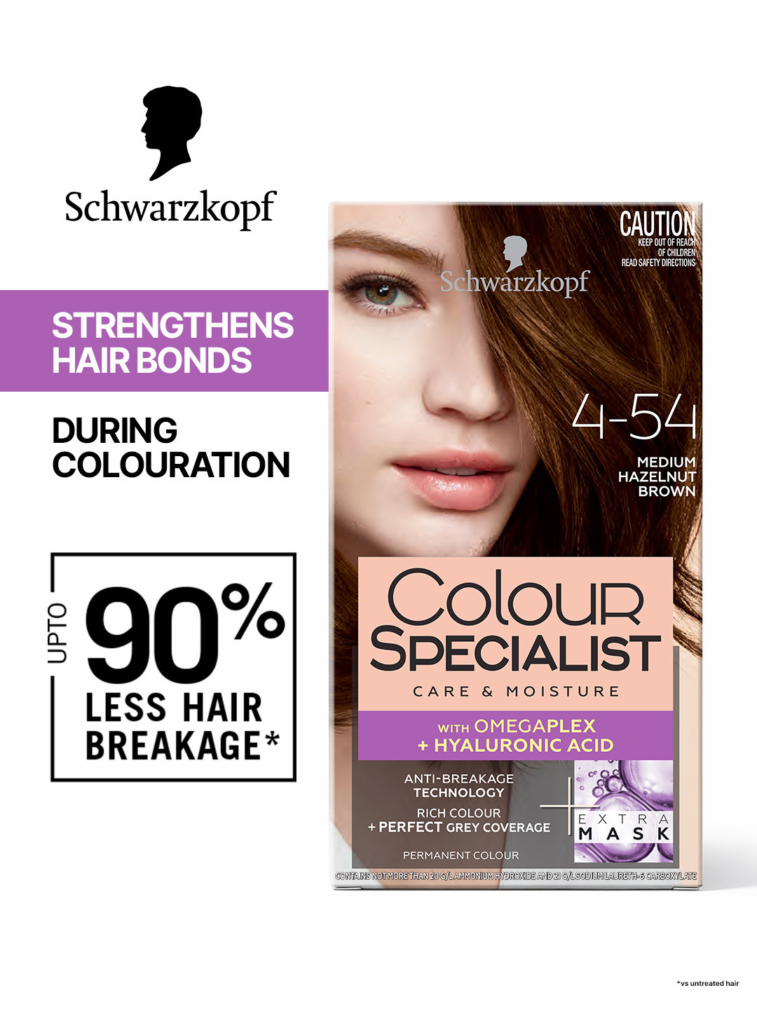 Schwarzkopf Colour Specialist Permanent Hair Colour - Medium Hazelnut Brown 4.54