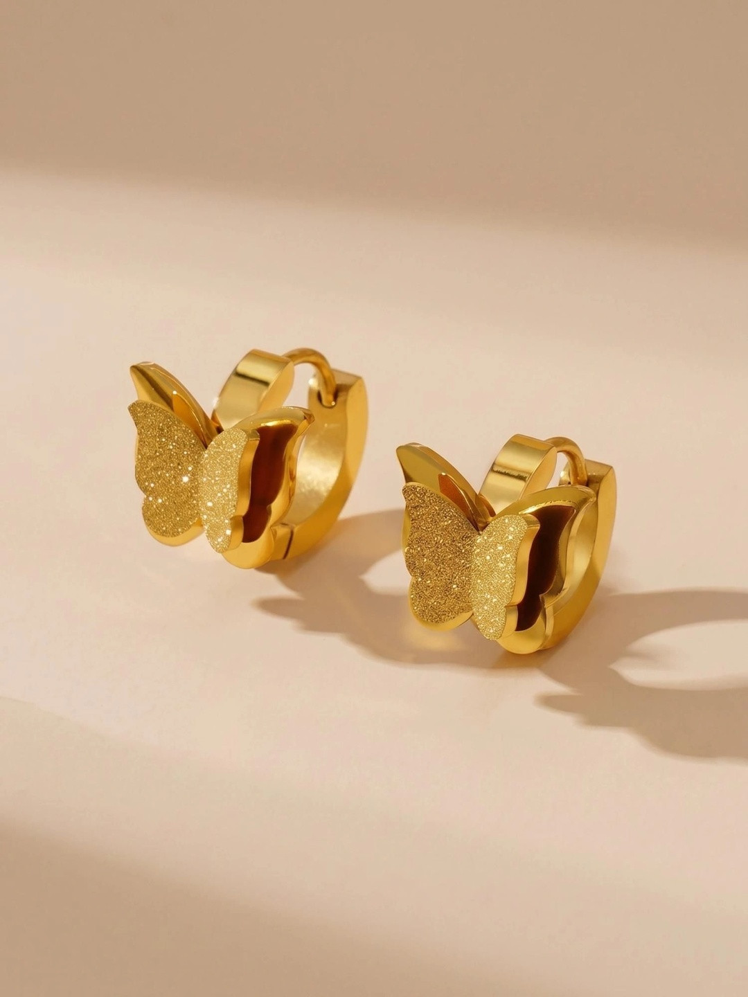 MYKI Gold Plated Contemporary Hoop Earrings