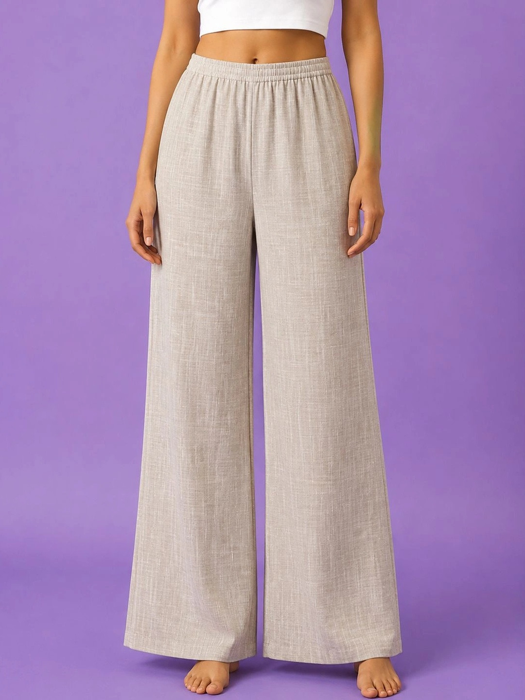 Kryptic Cotton Mid-Rise Flared Lounge Pants