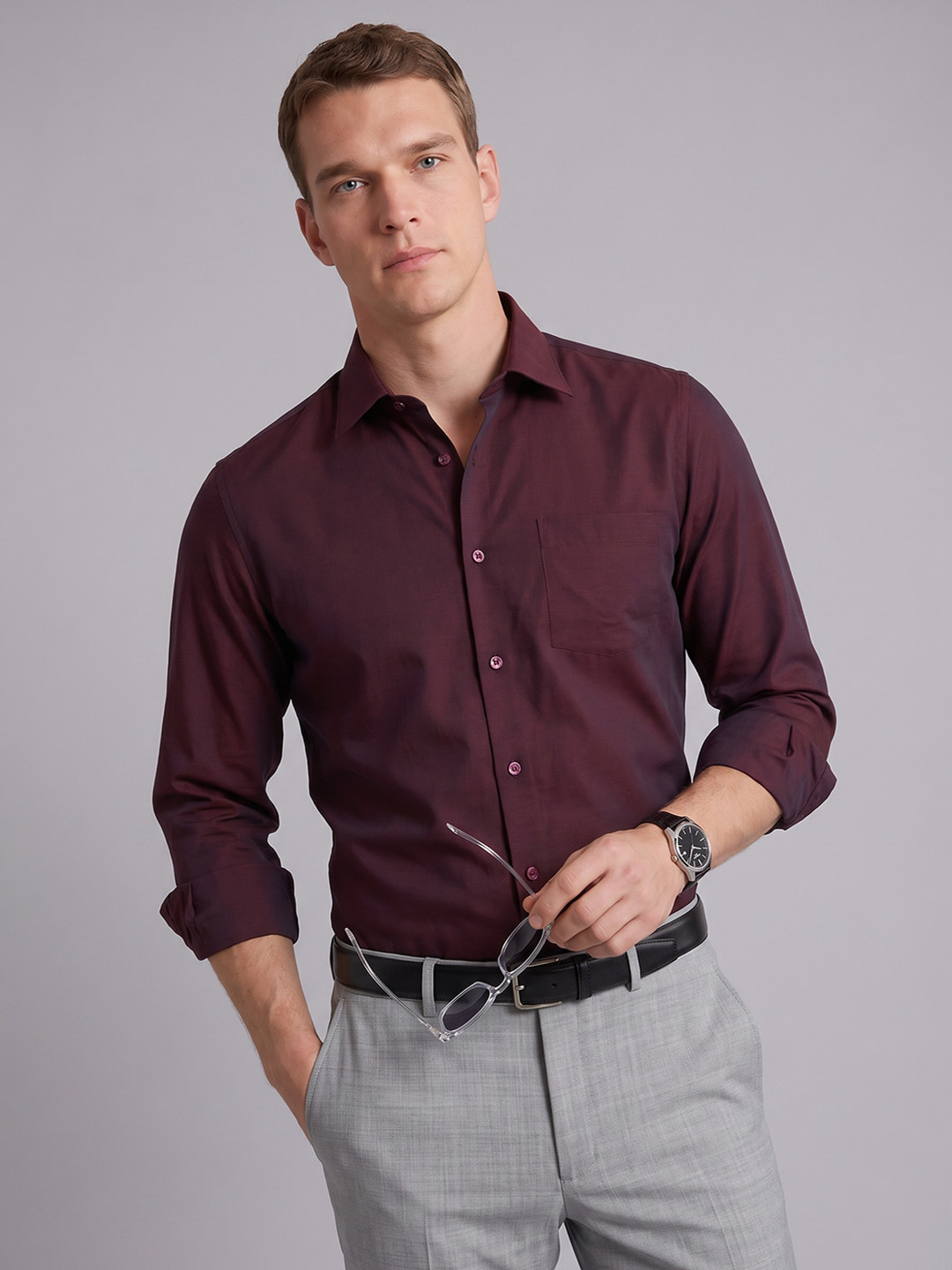 Blackberrys Micro Ditsy Printed Pure Cotton Formal Shirt
