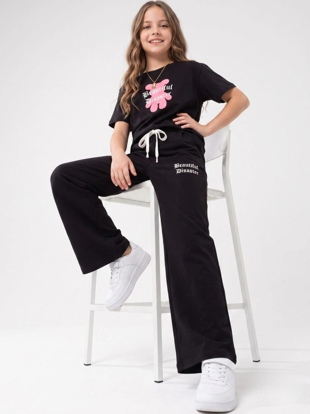 WEET Cotton Printed T-shirt with Palazzos Co-Ord Set