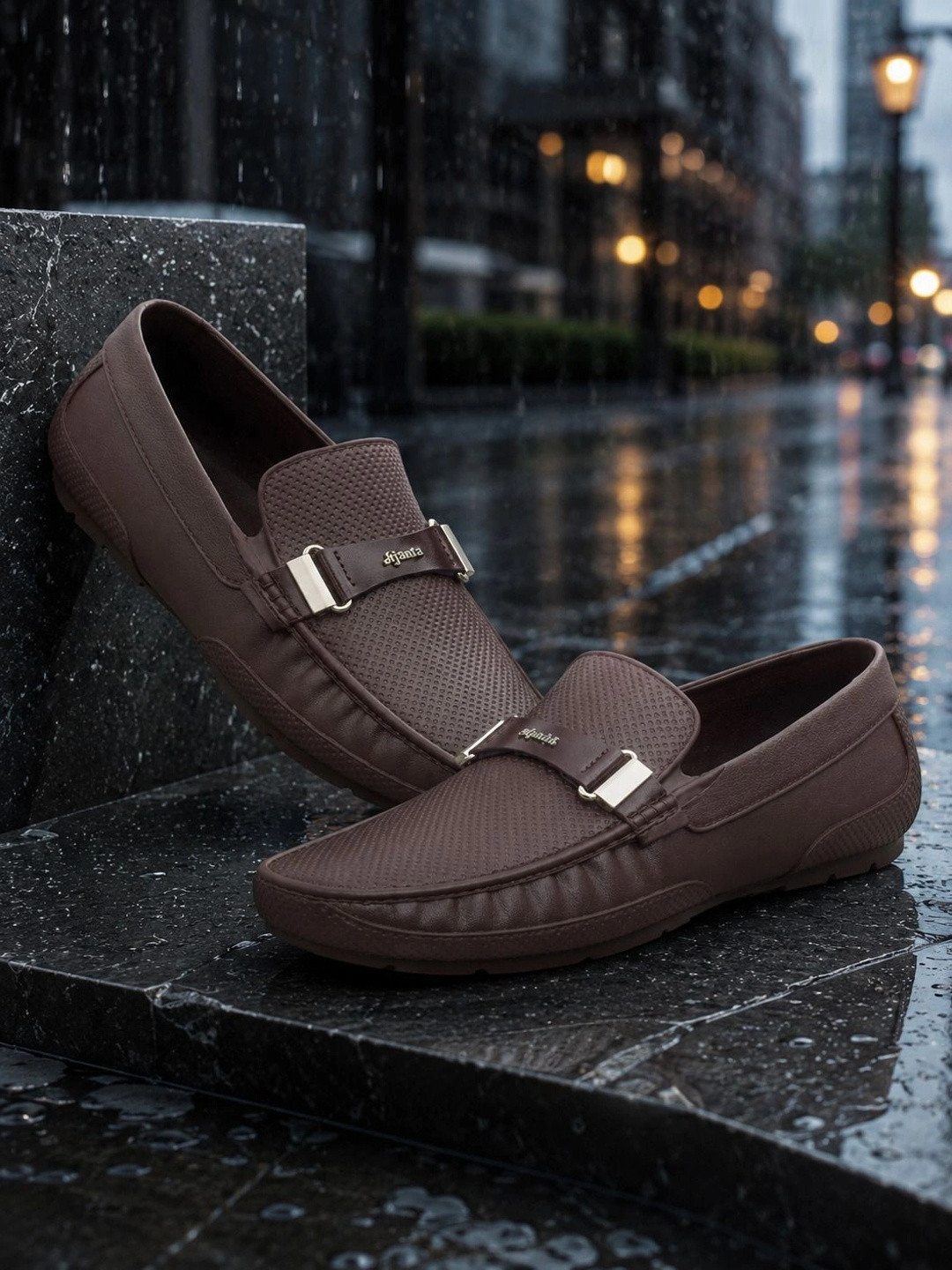 Ajanta Men Textured Formal Loafers
