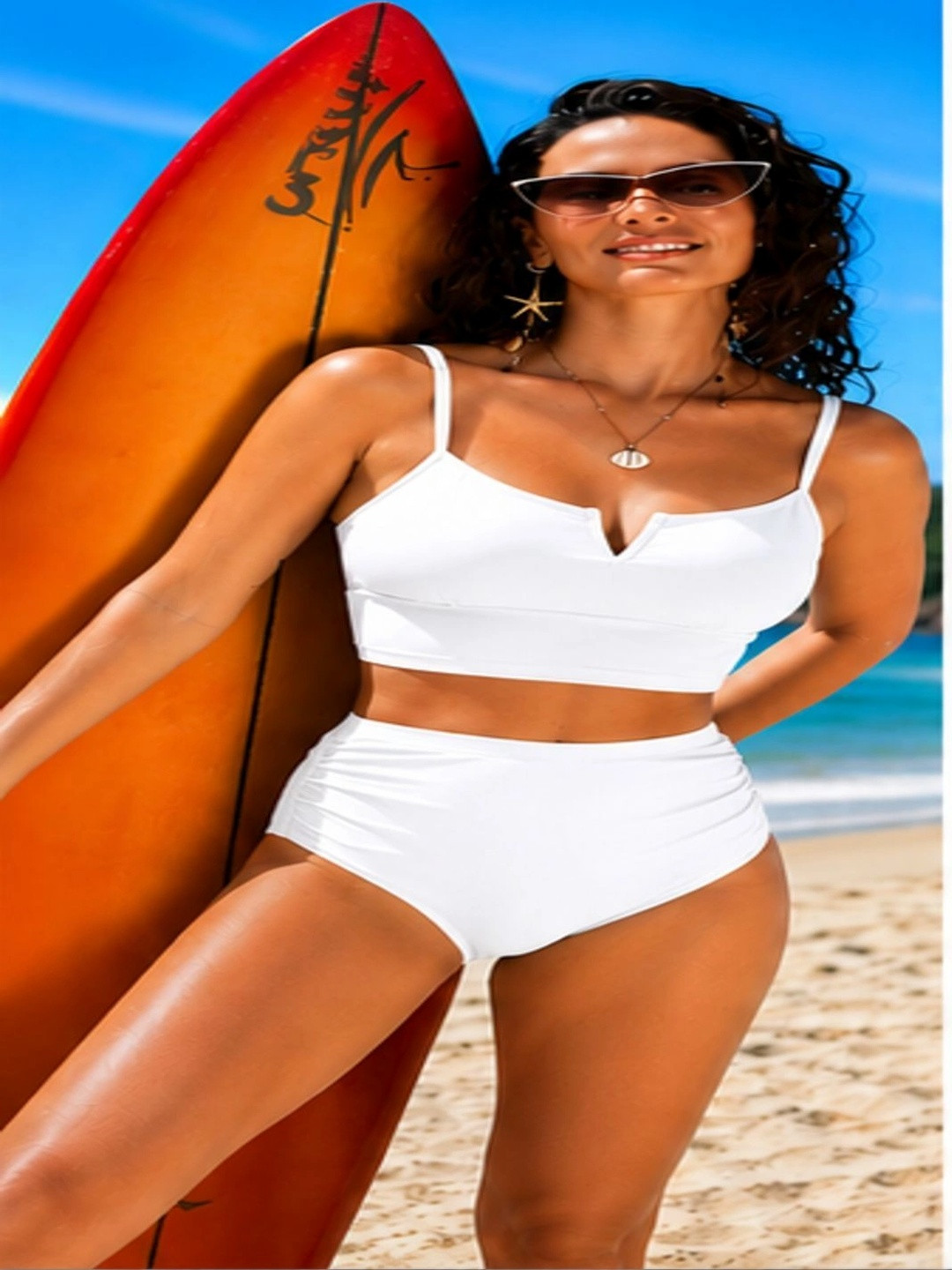 NIROFAX V-Neck Swim Bikini Set Swimwear