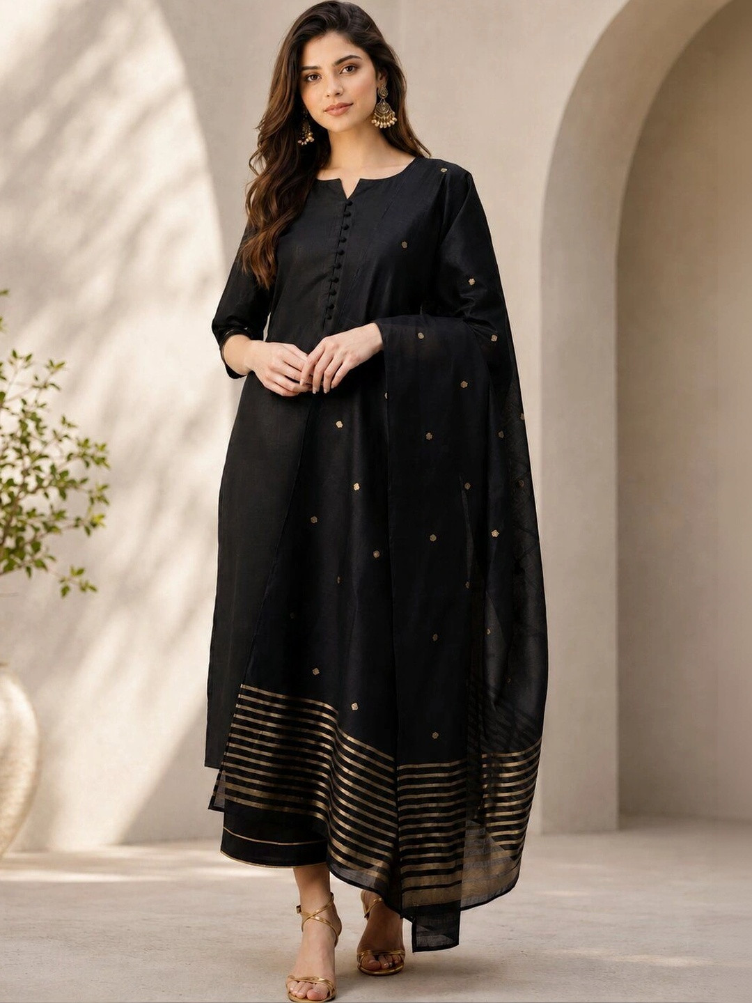 Chhipa Prints Women Ethnic Motifs Regular Kurta with Trousers & With Dupatta