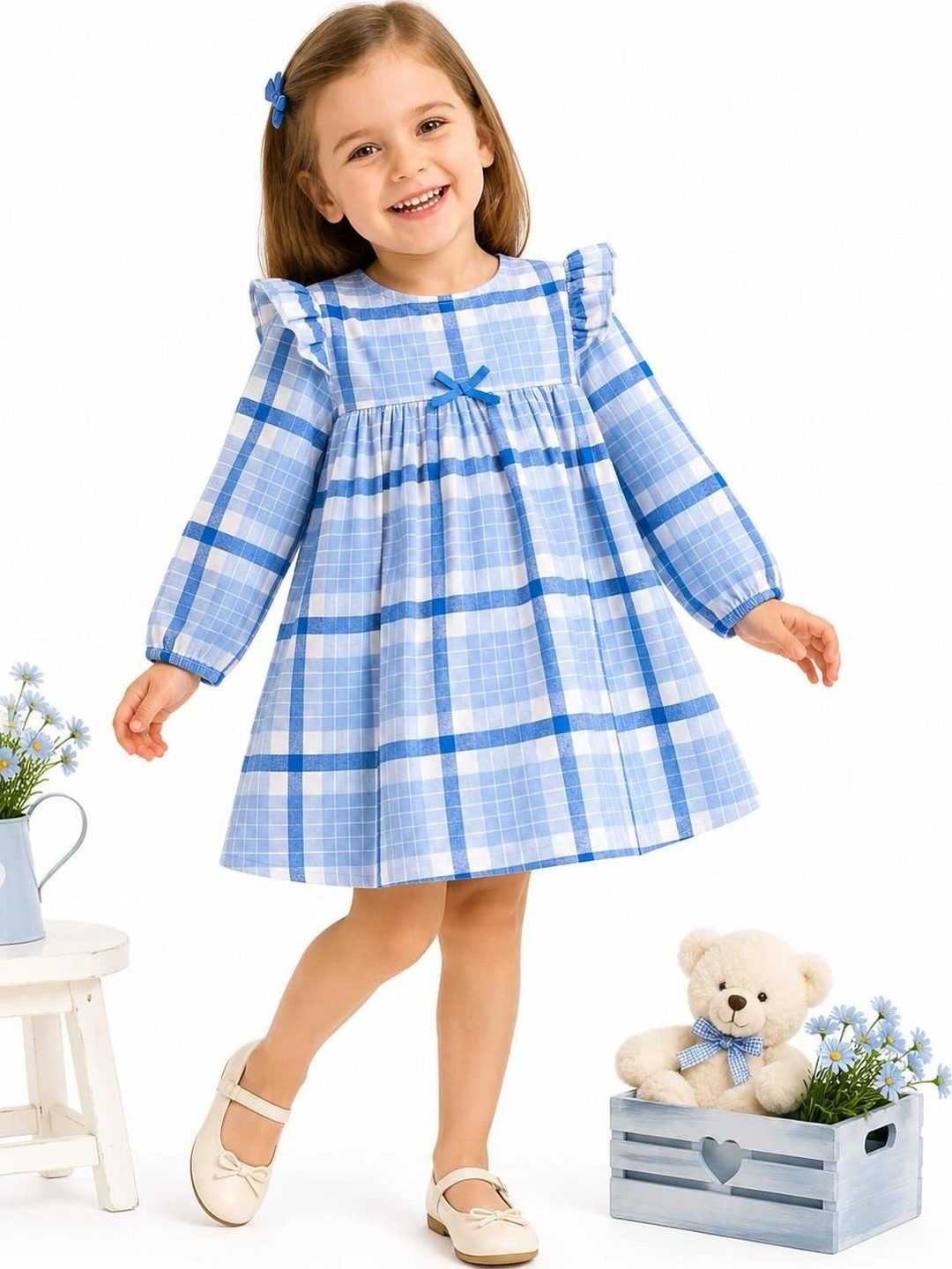 Beebay Checked A-Line Dress