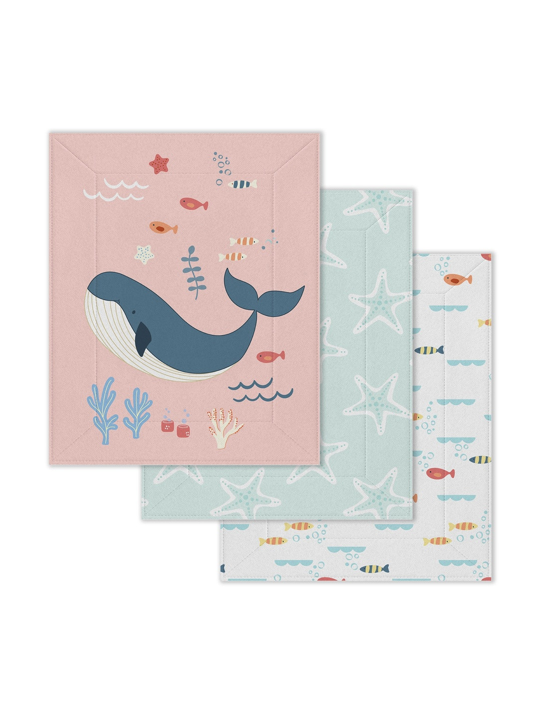 TIDY SLEEP Pack Of 3 Printed Cotton Diaper Changing Mats