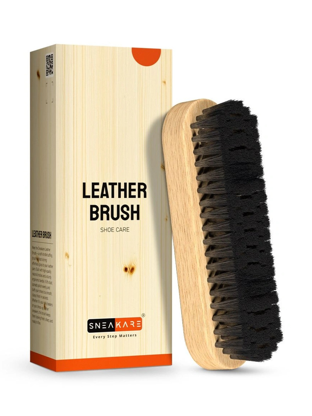 SNEAKARE Leather Shoe Care Brush With Wooden Handle