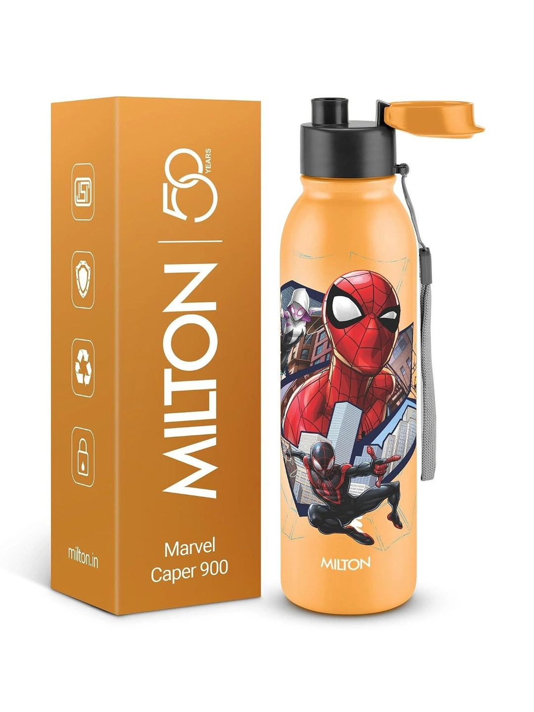 Milton Marvel Caper 1000 Yellow Stainless Steel Leakproof Water Bottle 870 ml