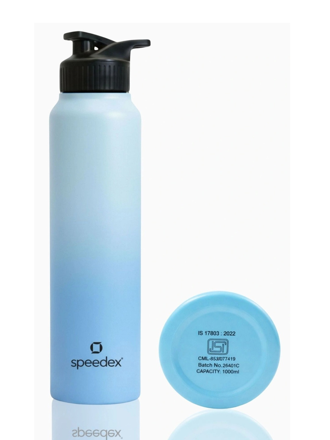 Speedex Blue & Black Single Stainless Steel Solid Water Bottle