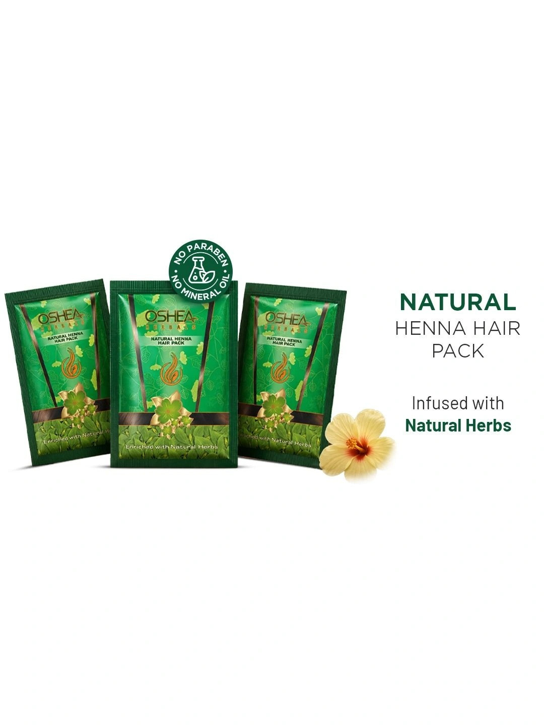 Oshea Herbals Set Of 3 Natural Henna Hair Pack With Neem & Amla - 100 g Each