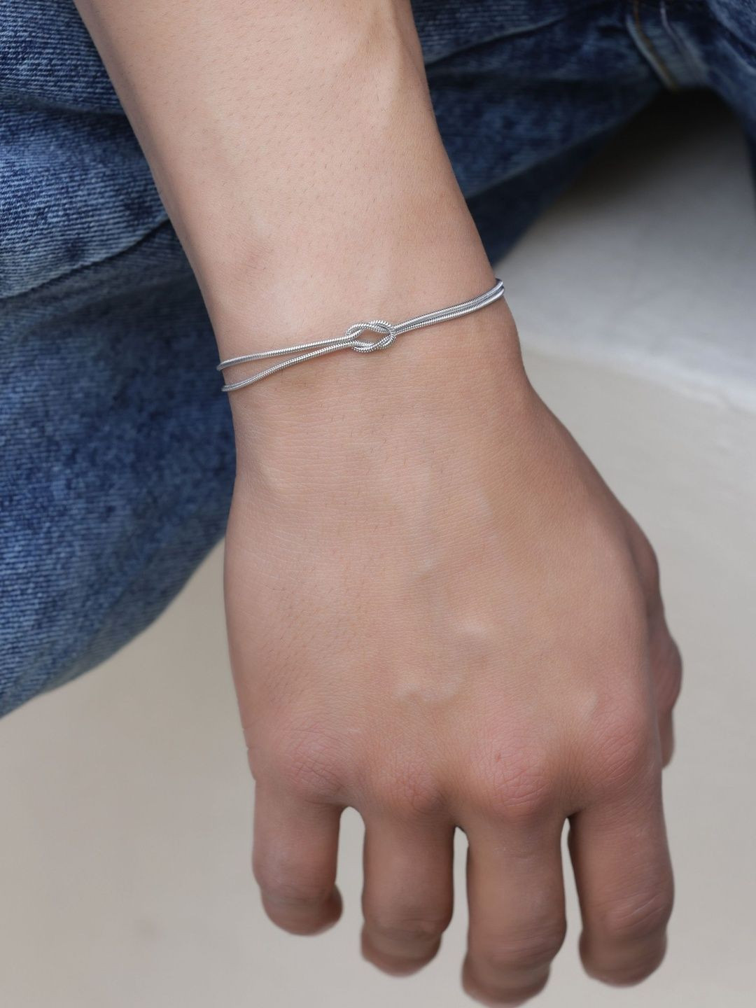 MILLER Men Silver-Plated Link Bracelet
