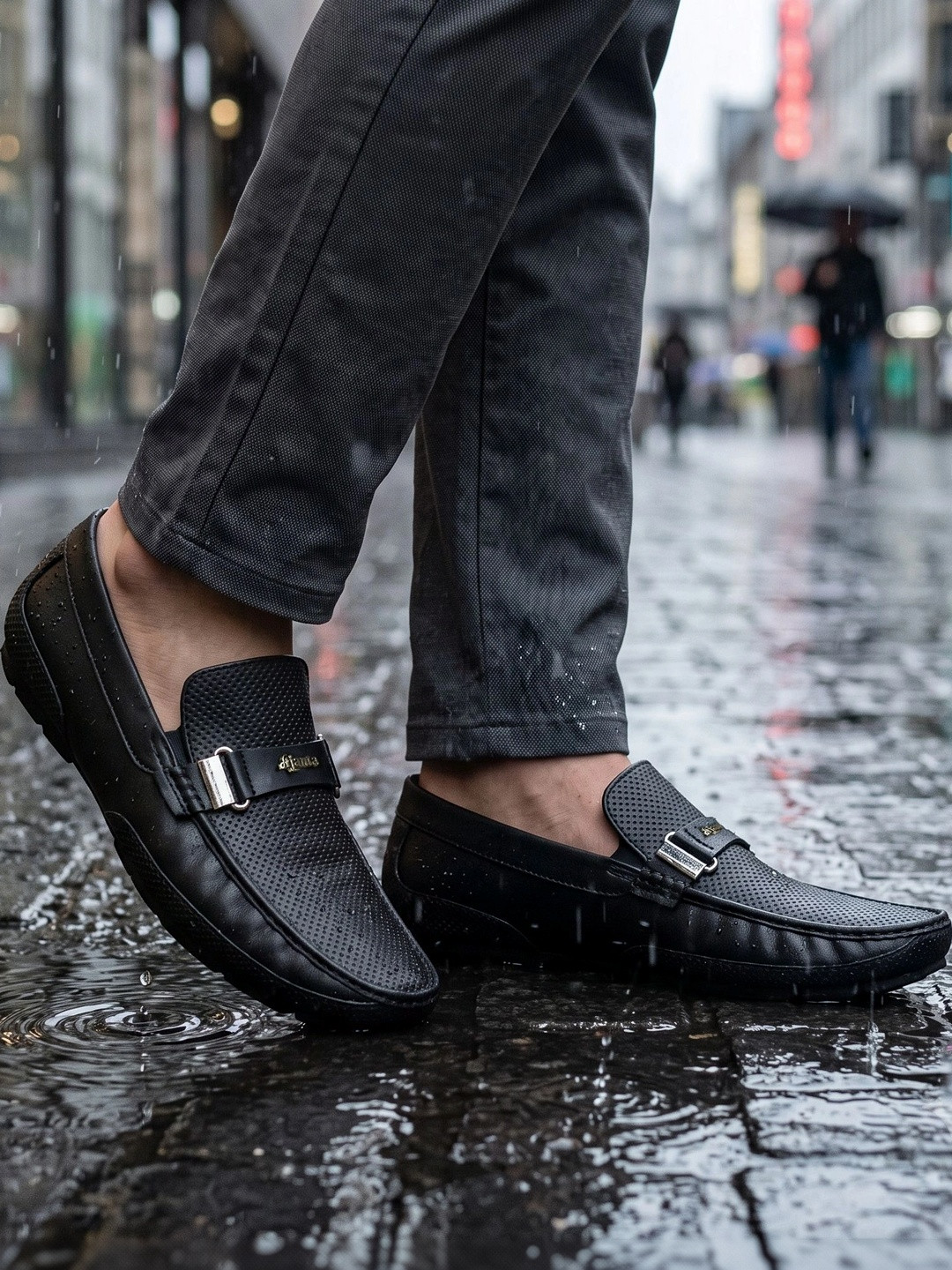 Ajanta Men Textured Formal Loafers
