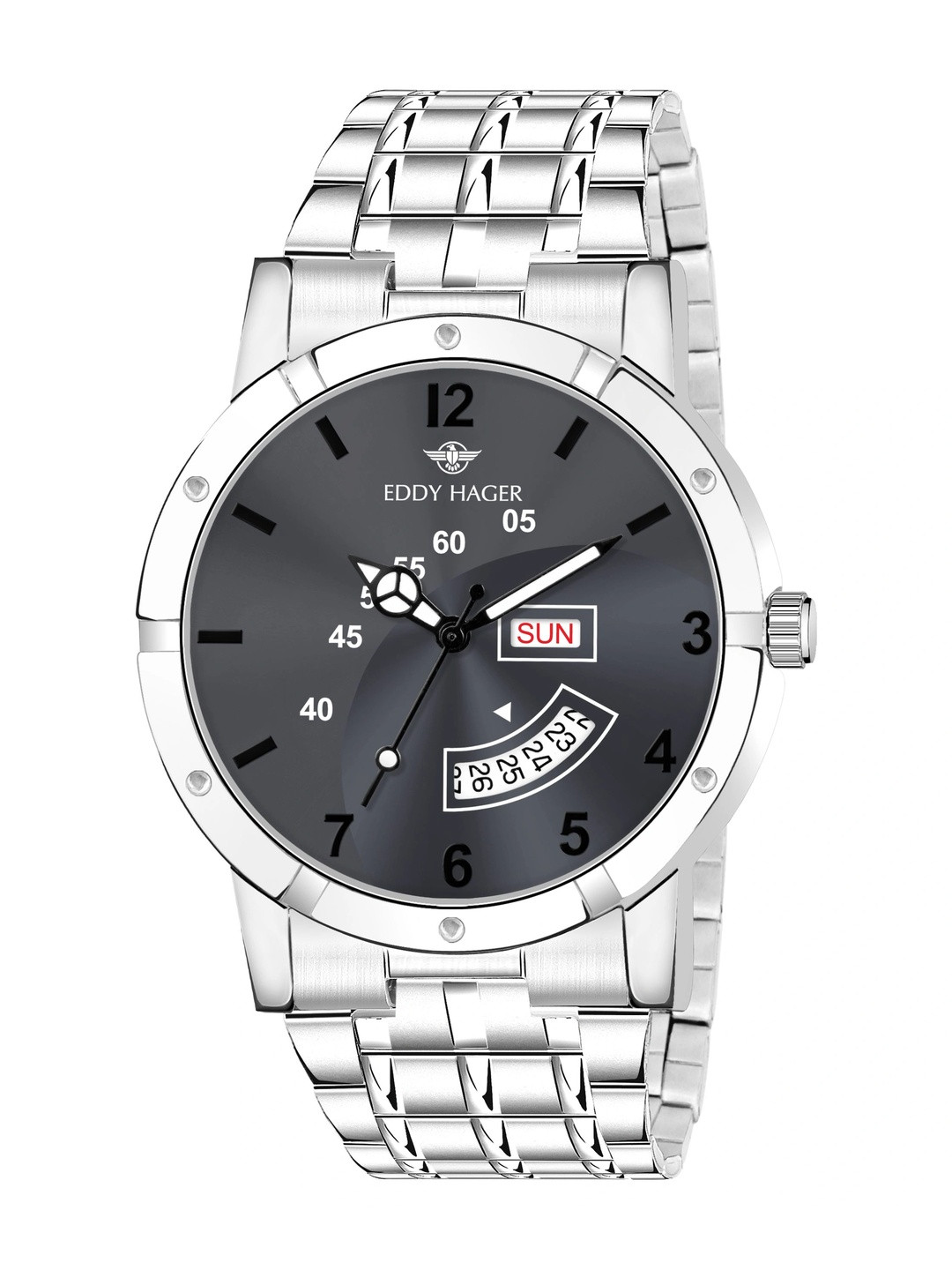 EDDY HAGER Men Dial & Stainless Steel Bracelet Style Straps Analogue Multi Function Watch EH-299-SPL-BK