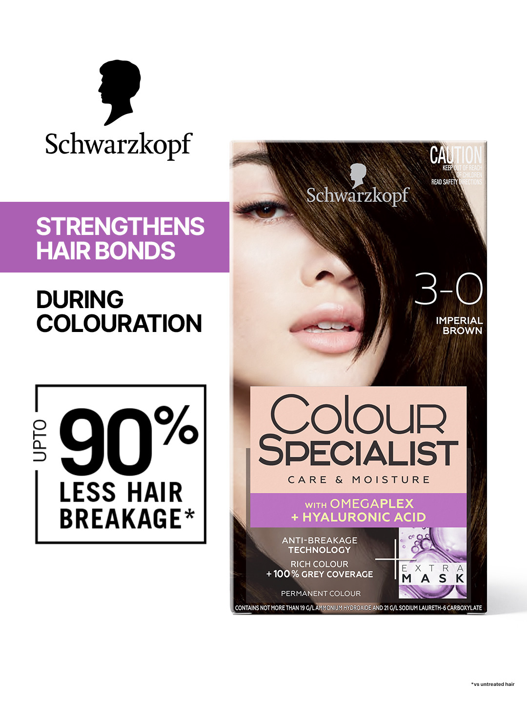 Schwarzkopf Colour Specialist Permanent Hair Colour 165ml - Imperial Brown 3.0