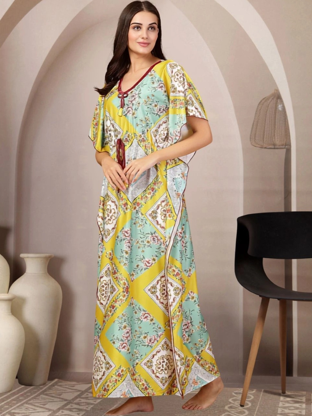 DressBerry Printed Maxi Nightdress