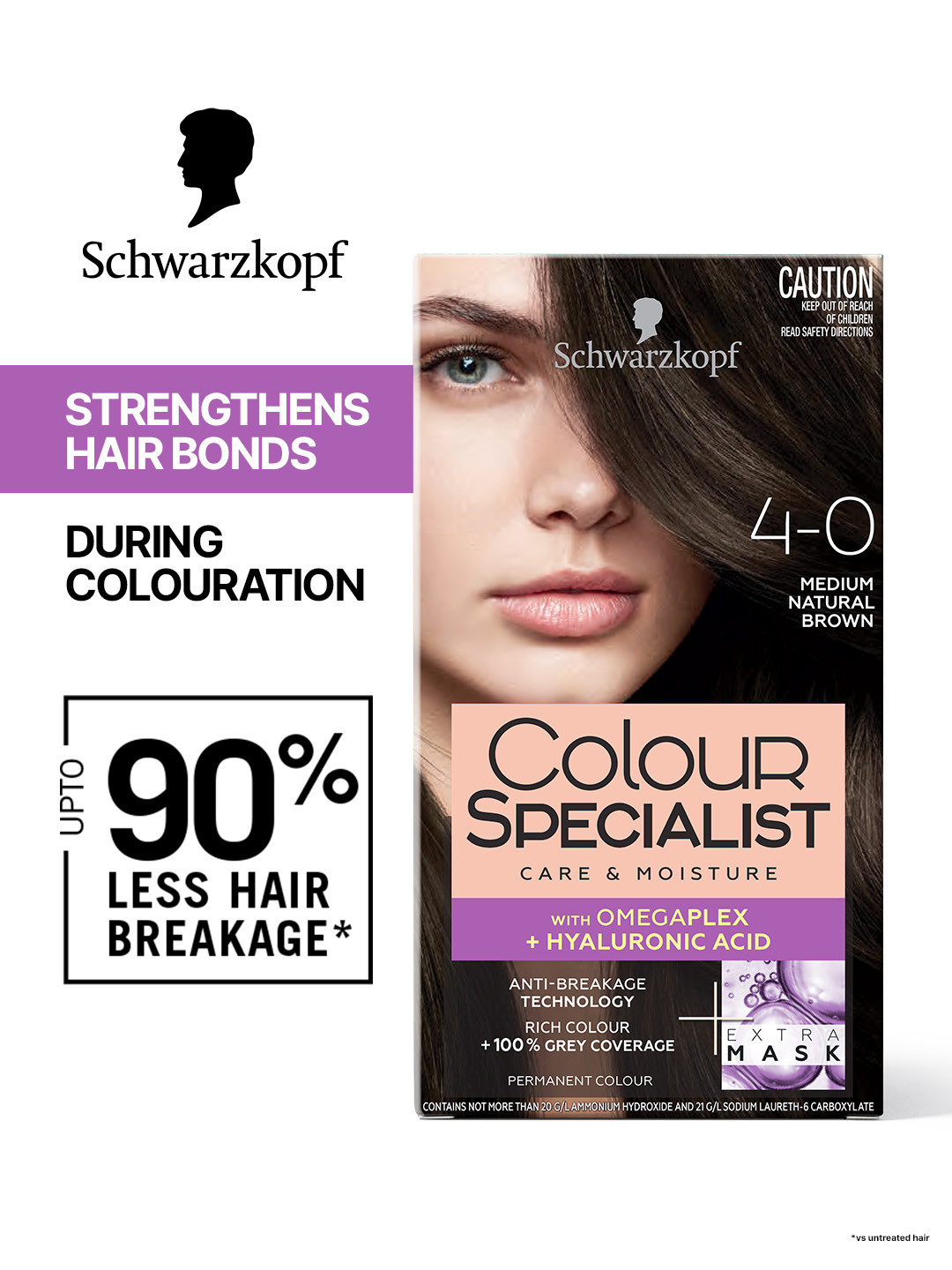 Schwarzkopf Colour Specialist Permanent Hair Colour 165ml - Medium Natural Brown 4.0