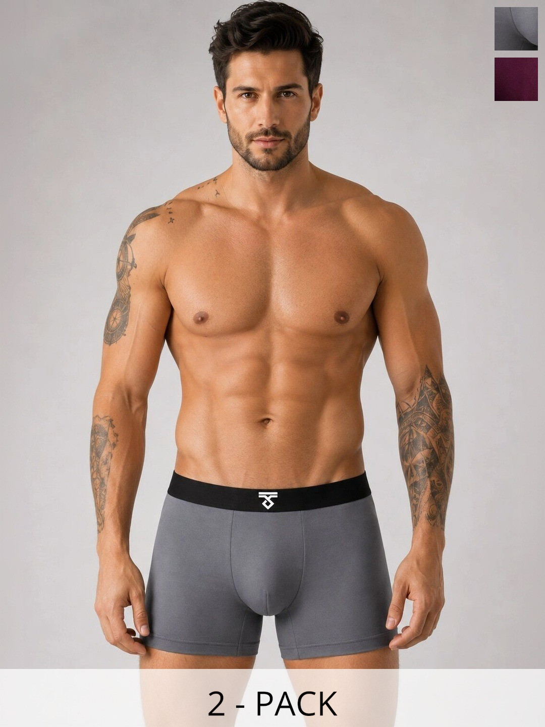 DISPENSER Pack of 2 Cotton Blend Assorted Solid Trunks