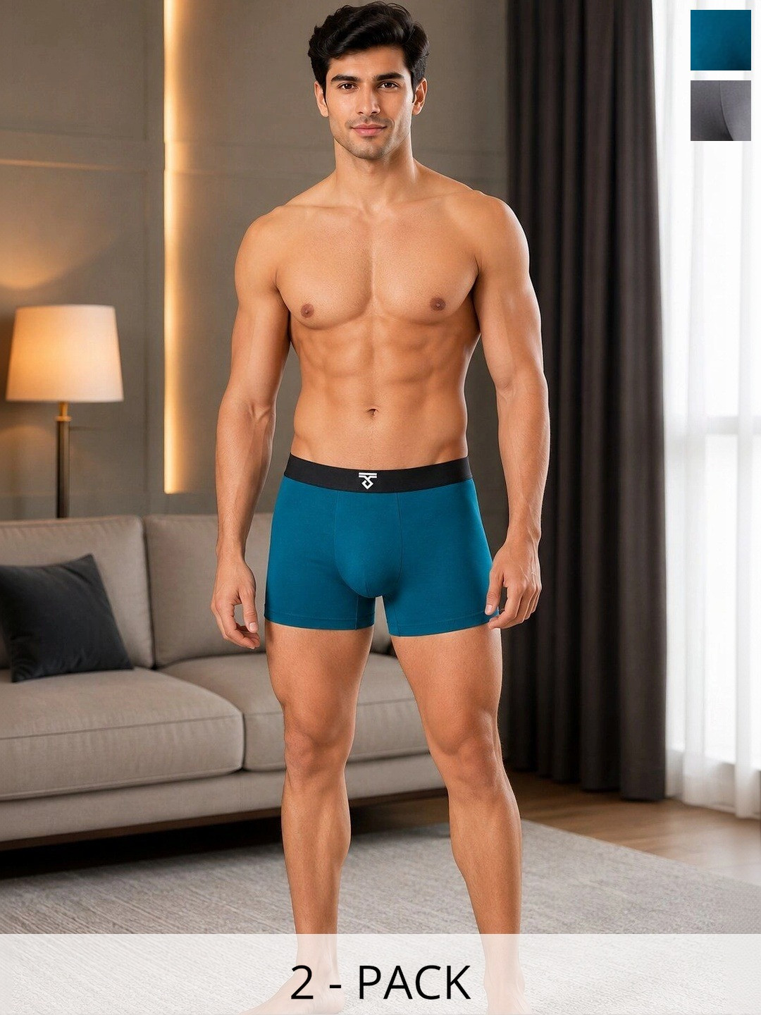 DISPENSER Pack of 2 Cotton Blend Assorted Solid Trunks