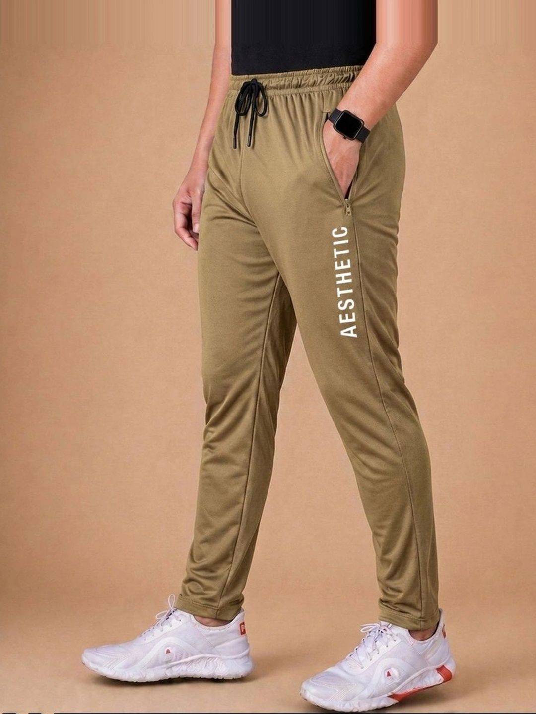 AVOLT Men Regular Fit Typography Training Track Pants