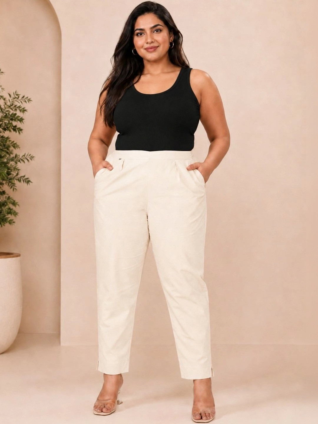 Anouk Women Smart Easy Wash Trousers