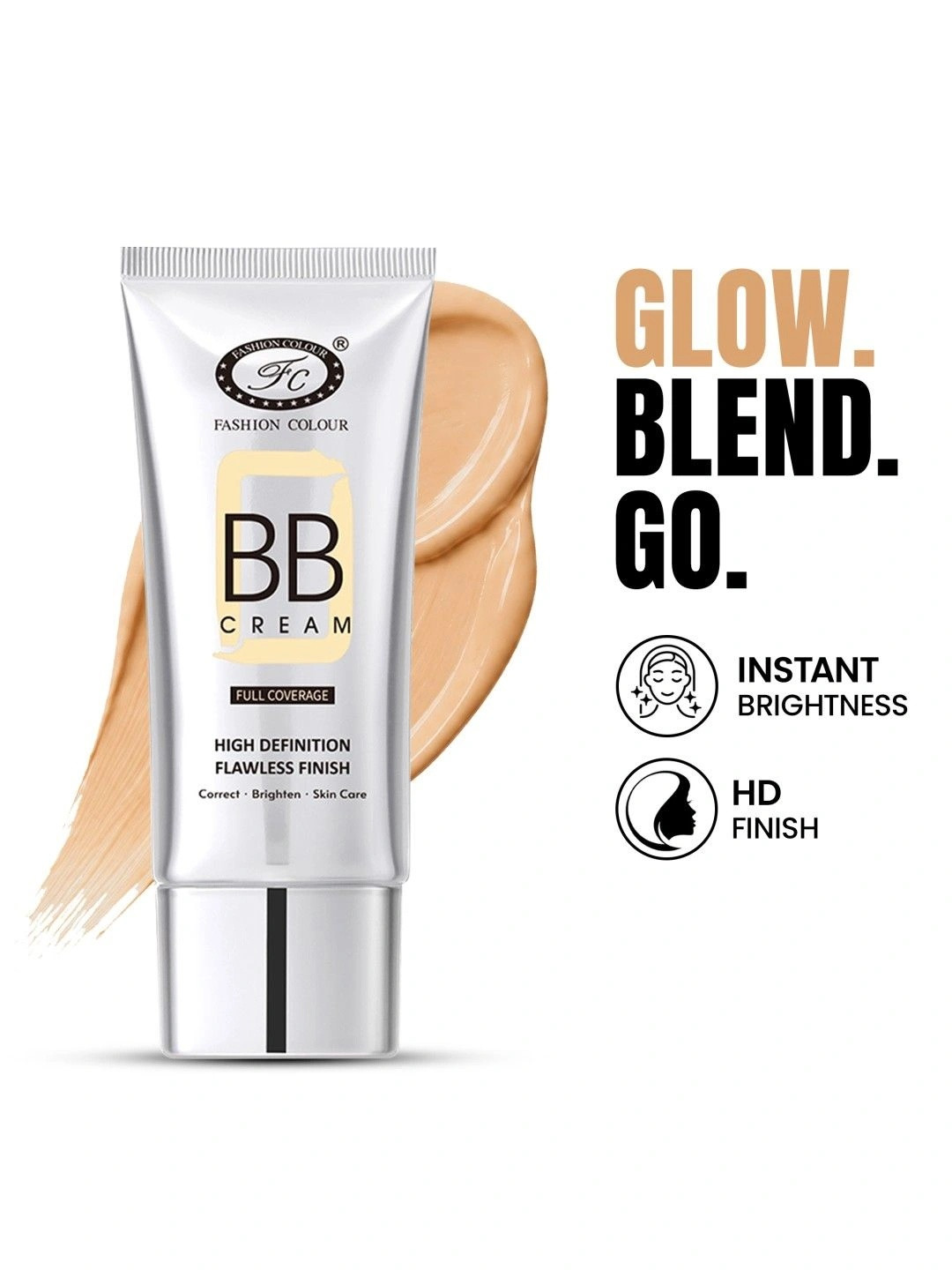 Fashion Colour Full Coverage High Definition Flawless Finish BB Cream-40g - Beige 04