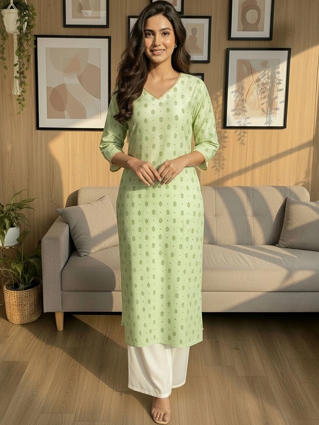 Janasya Women Ethnic Motifs Printed Kurta