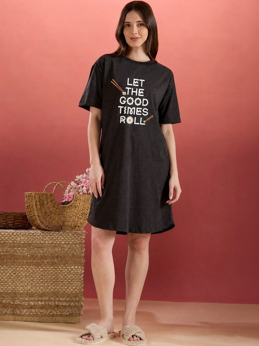 Bedtime story Printed Nightdress