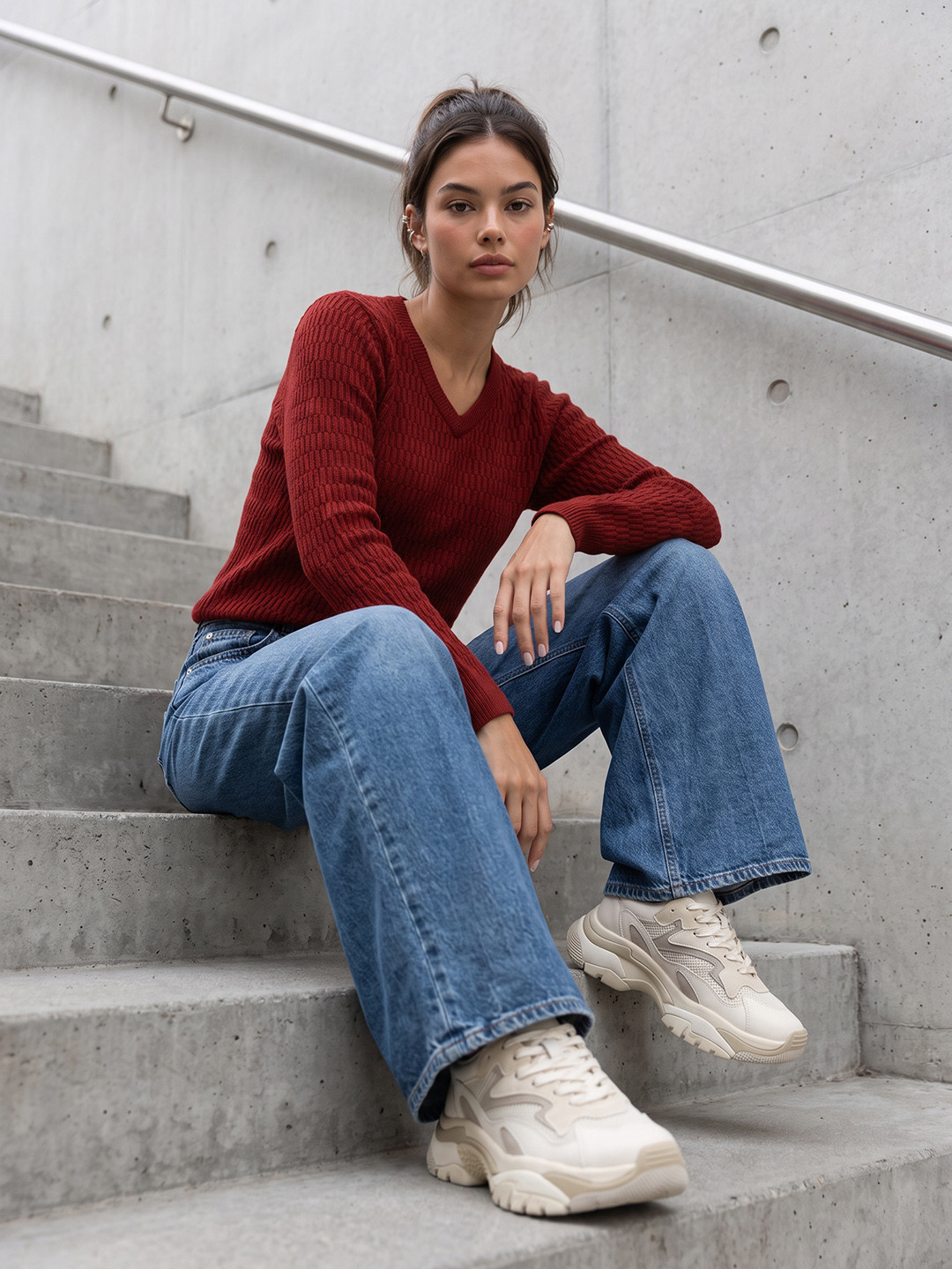 Roadster Women Cable Knit Pullover
