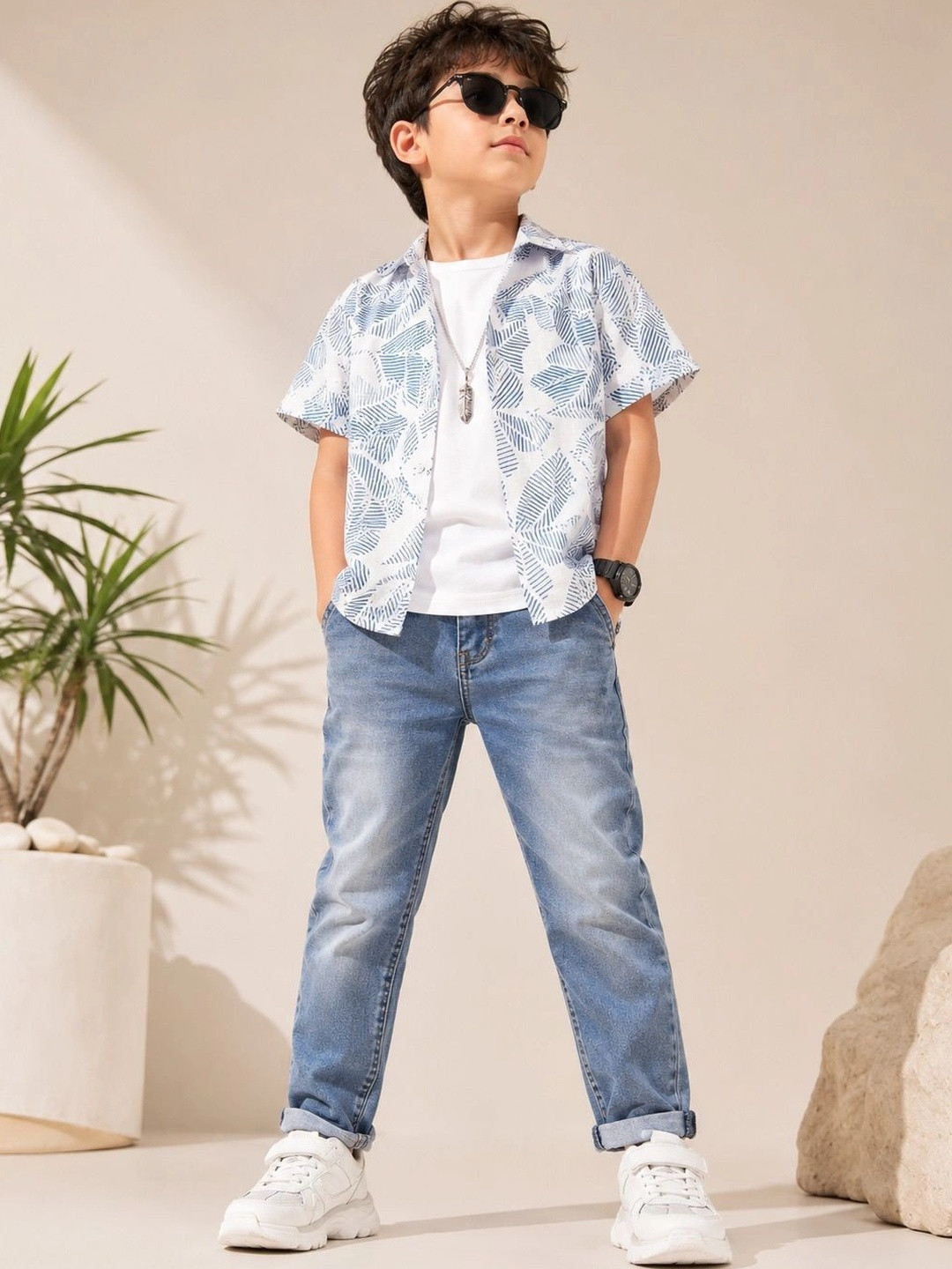 LABHKALA Boys Printed Casual Shirt