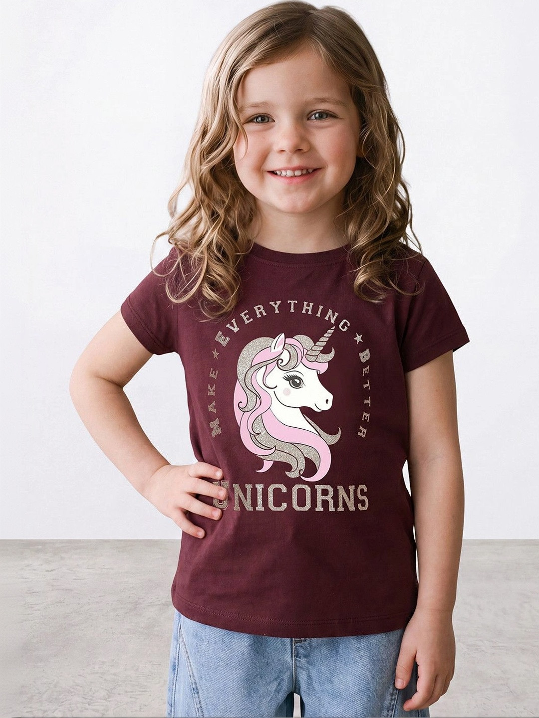 R&B Girls Printed Pure Cotton T-shirt