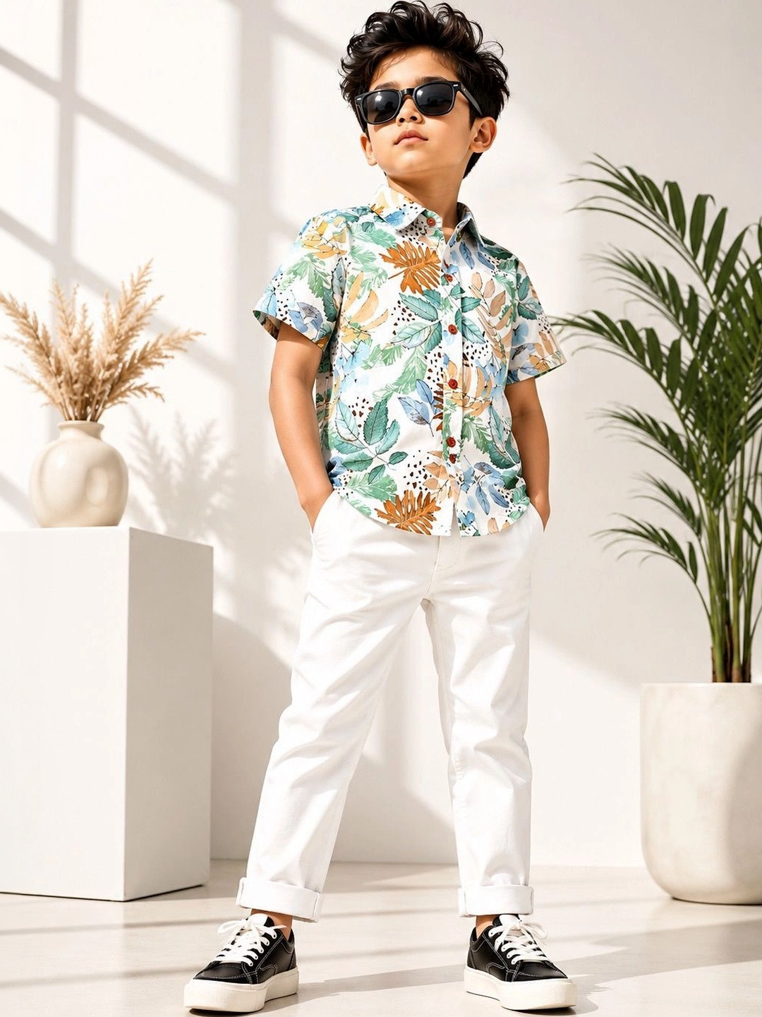 LABHKALA Boys Printed Casual Shirt