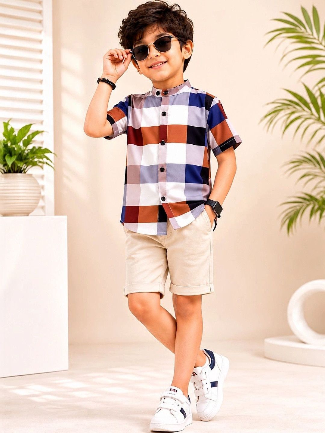 LABHKALA Boys Buffalo Checks Checked Casual Shirt