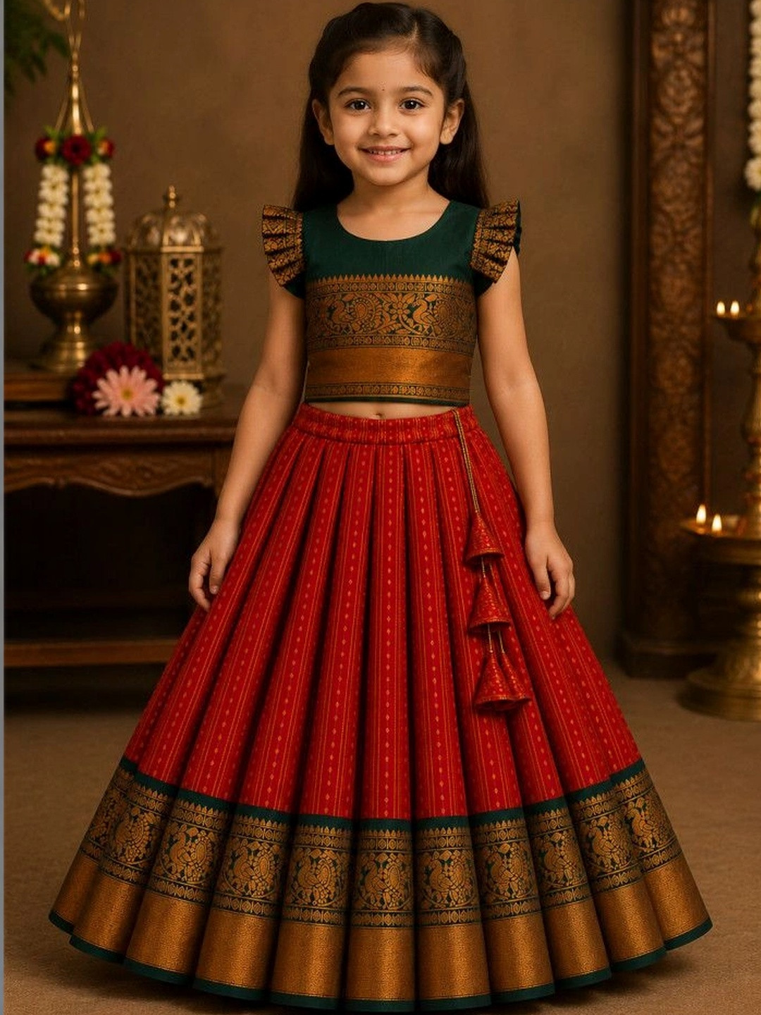 Xepon Girls Ready-to-Wear Lehenga Choli Set