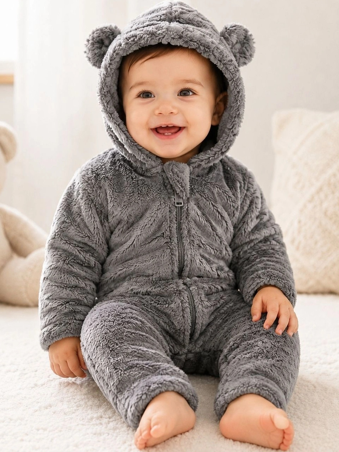 BabyZone Infant Hooded Neck Romper