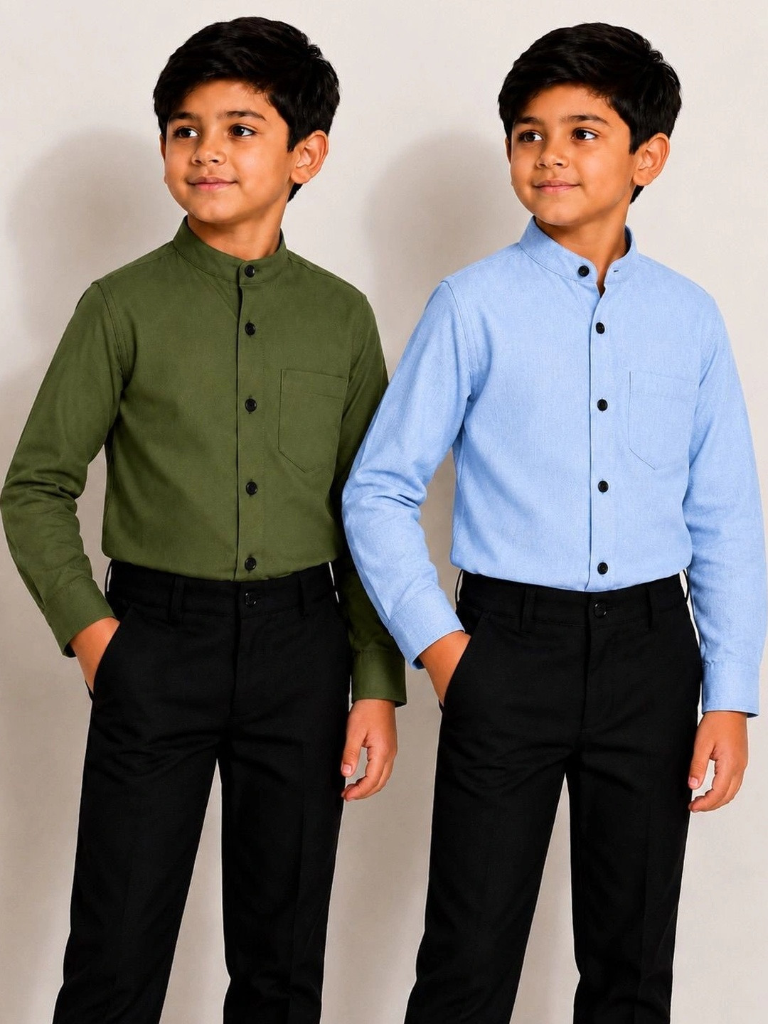 LABHKALA Pack Of 2 Boys Solid Casual Shirt