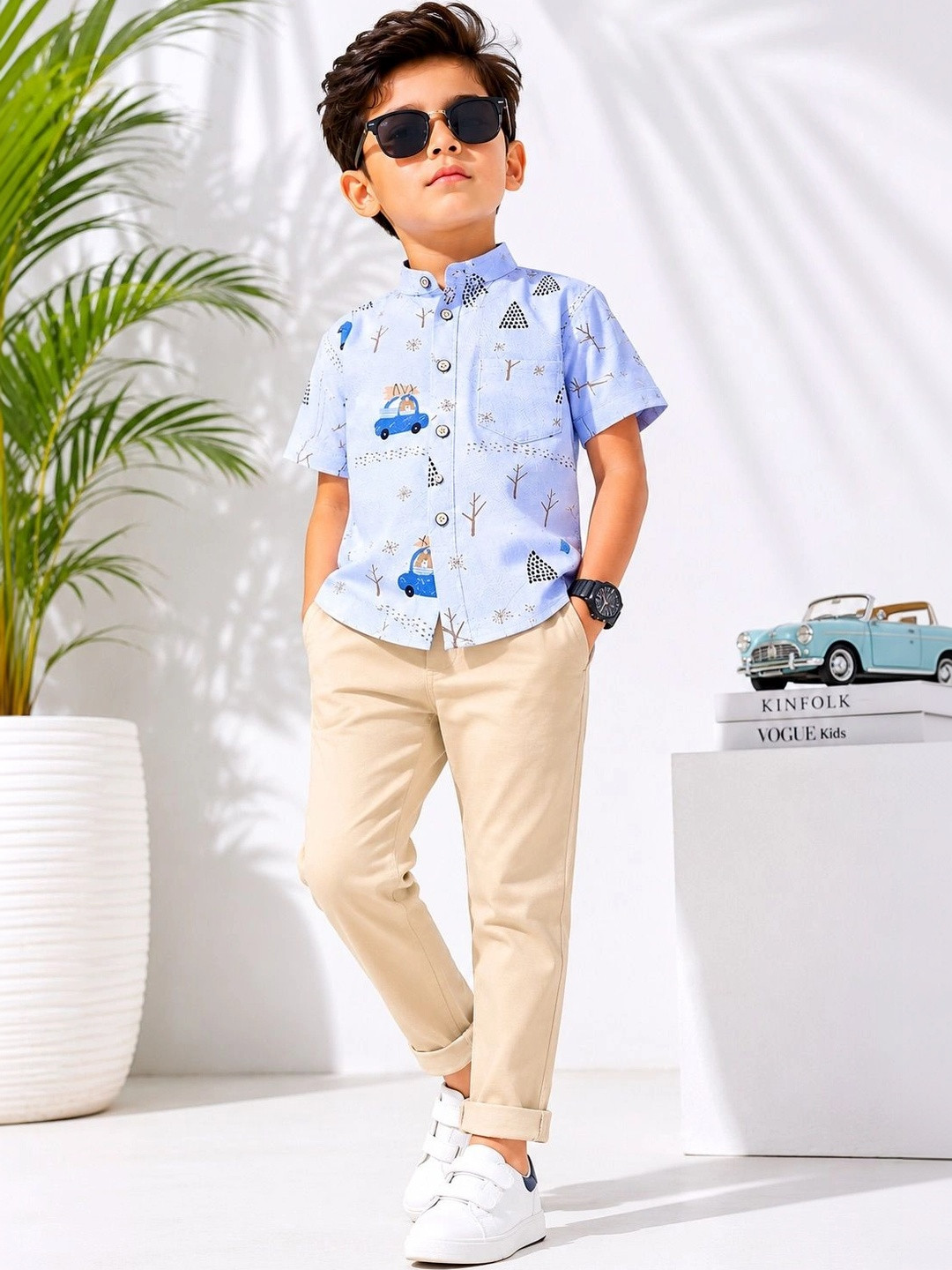 LABHKALA Boys Printed Casual Shirt