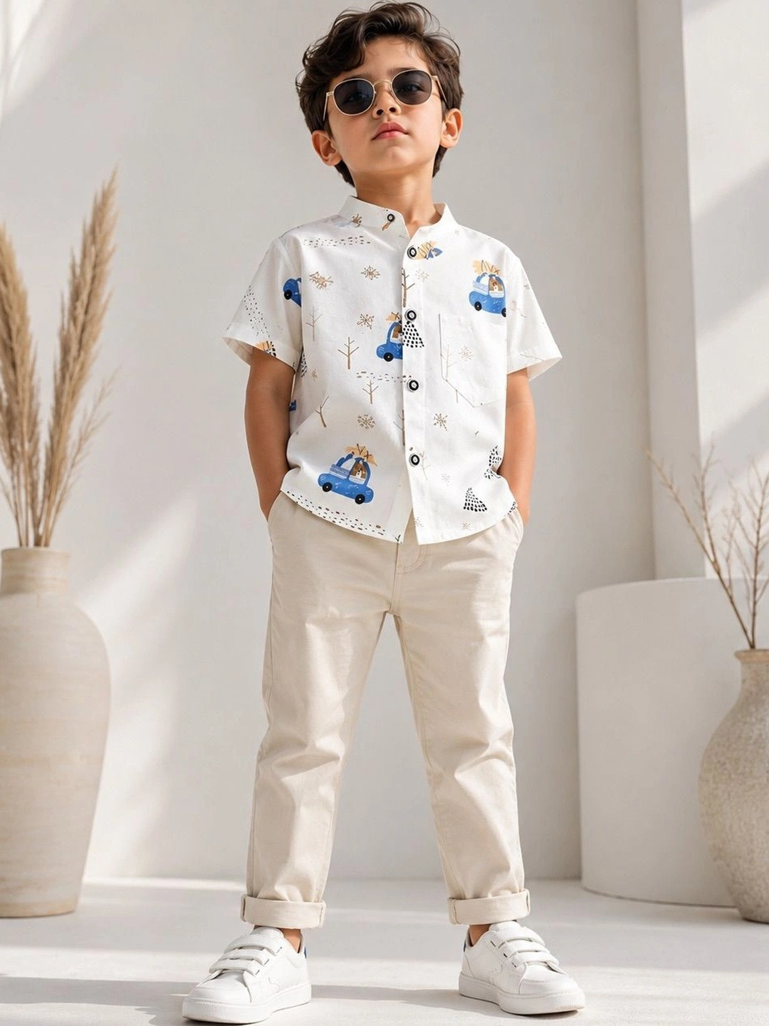 LABHKALA Boys Printed Casual Shirt
