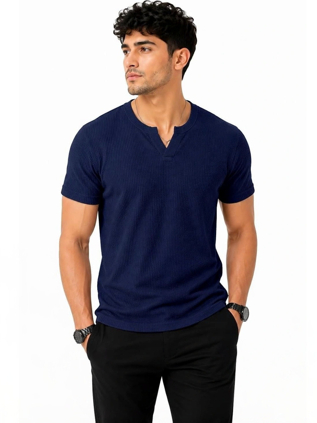 FABRIPPLE Men V-Neck T-shirt