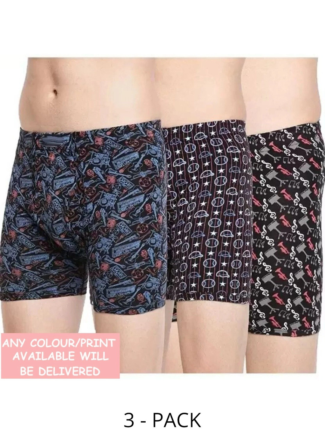 CAVENDERS Boys Pack of 3 Printed Assorted Boxer-Style Briefs