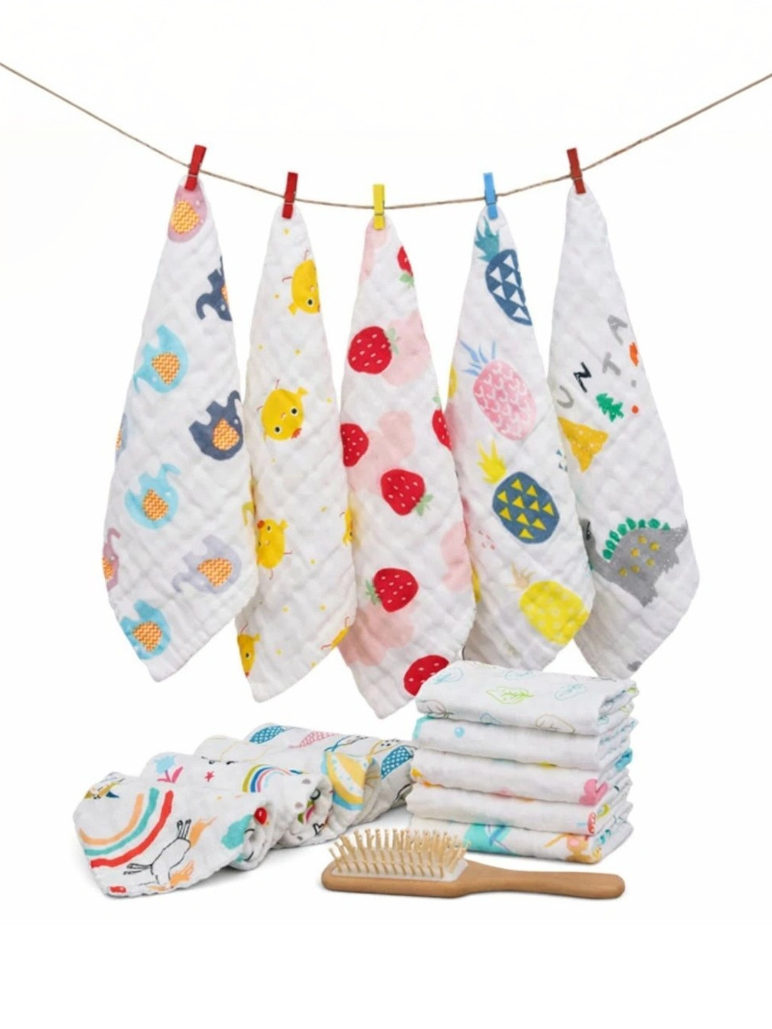 IBA ISBA COLLECTIONS Set Of 5 Printed Cotton Handkerchief