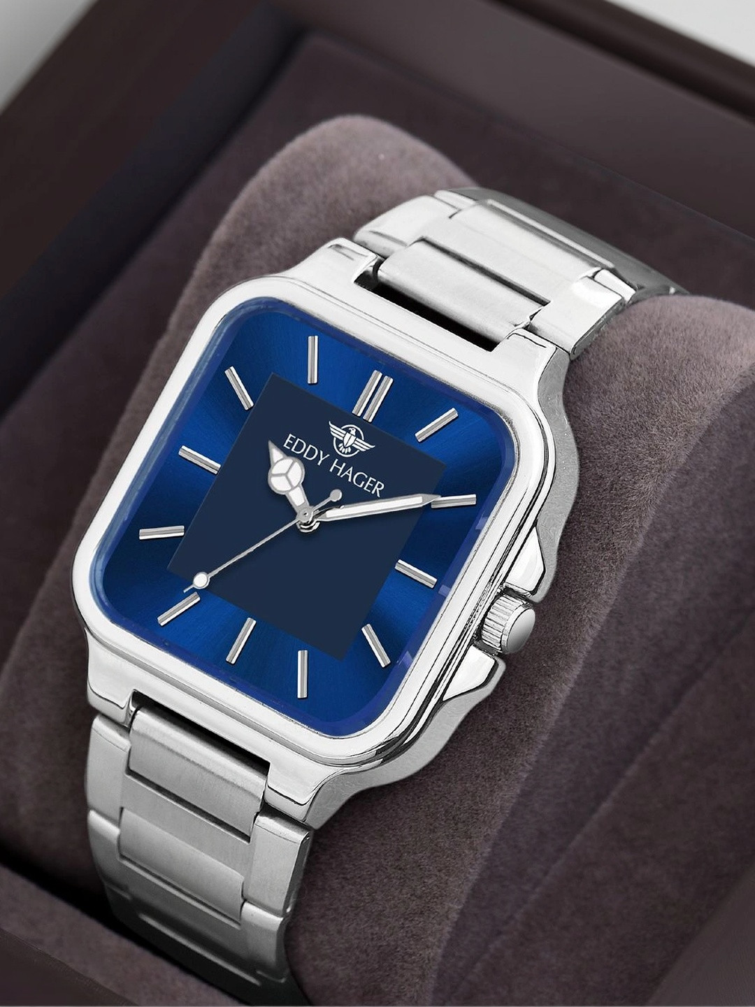 EDDY HAGER Men Dial & Stainless Steel Bracelet Style Straps Analogue Watch EH-292-BLUE