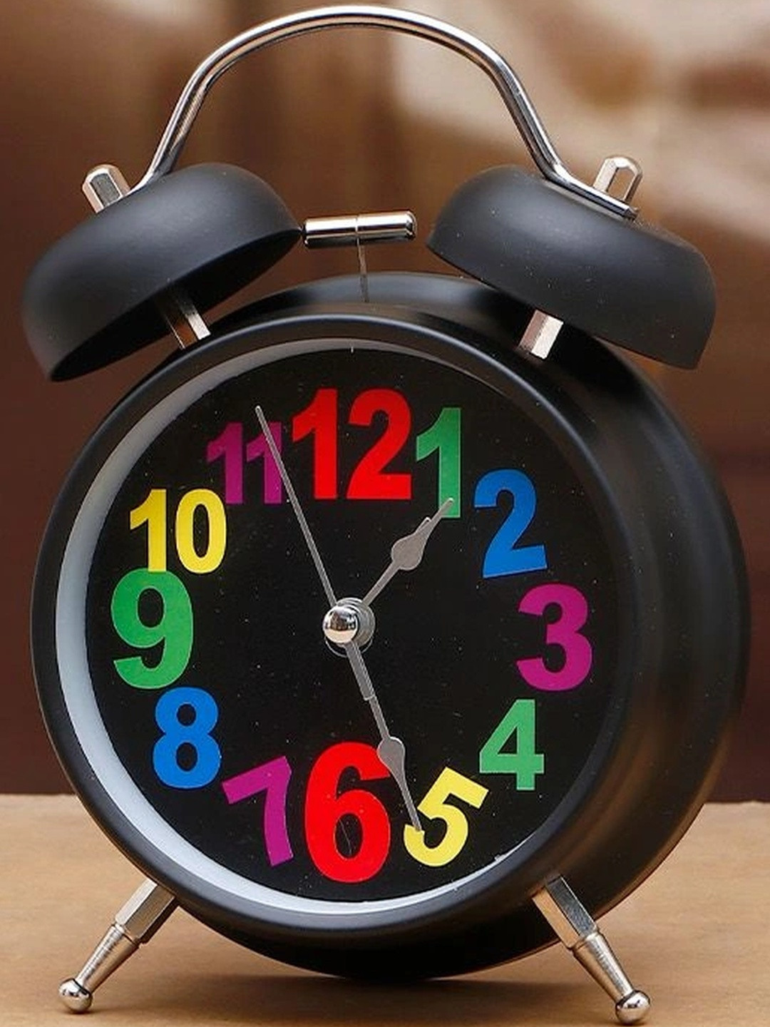 Archies Black Printed Contemporary Alarm Clock