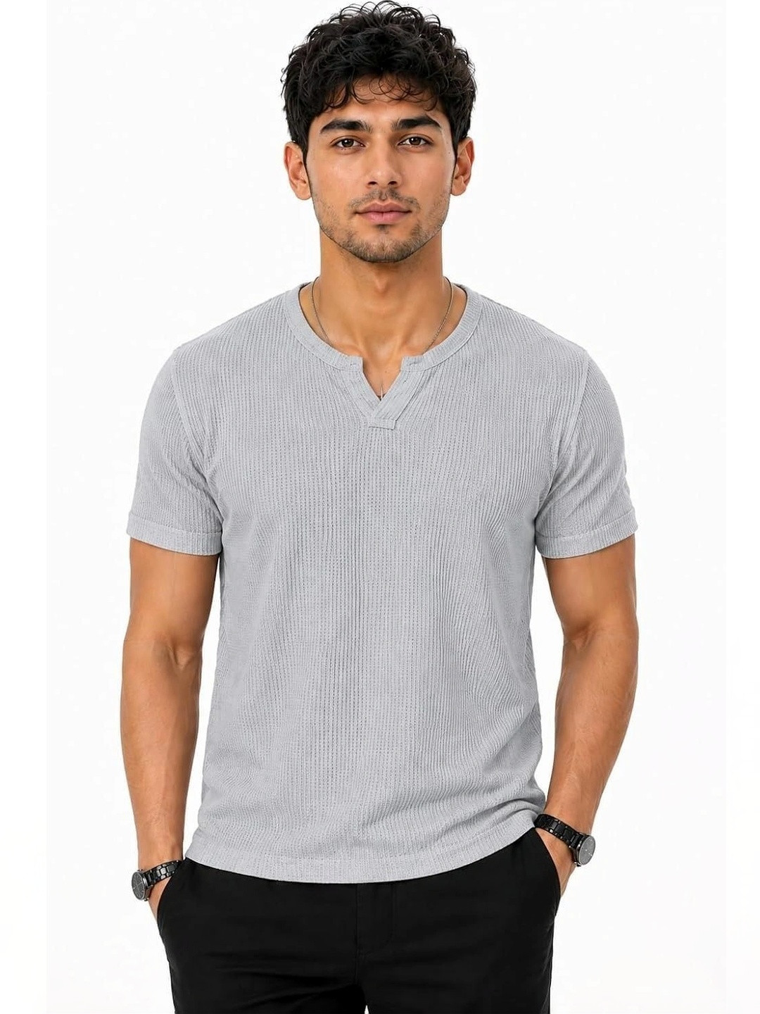 FABRIPPLE Men V-Neck T-shirt