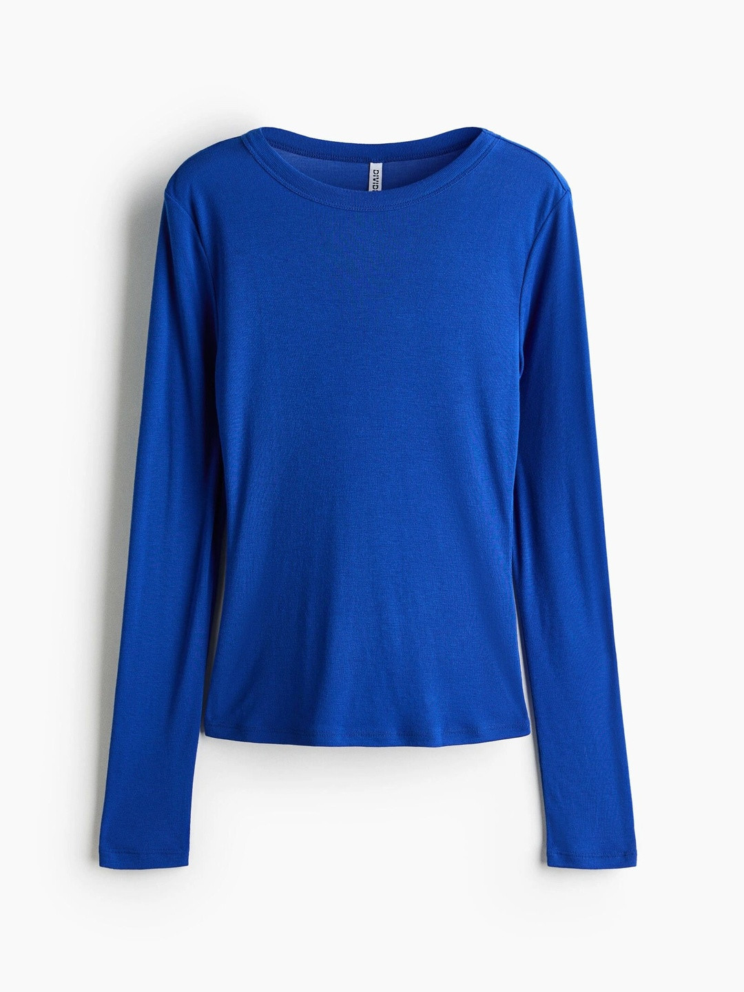 H&M Women's Fine-Gauge Ribbed Knit Fitted Crewneck Top