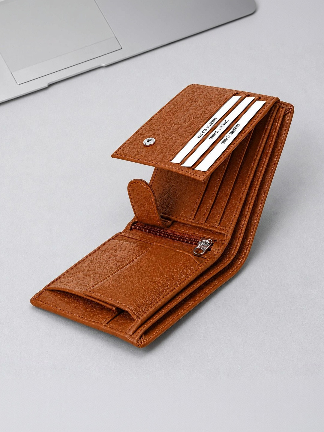 VEMILIO Men Textured PU Two Fold Wallet