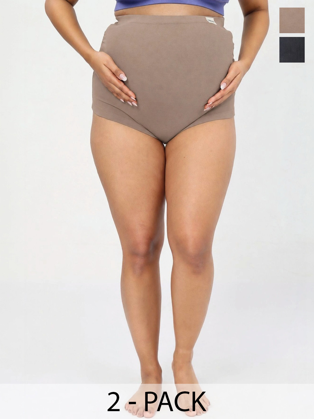 House Of Zelena Pack Of 2 Self Design Maternity Briefs